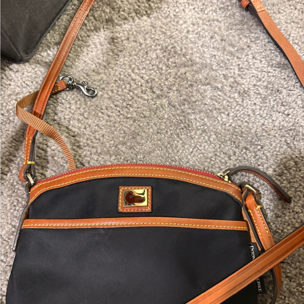 Dooney & Bourke Black and Brown Shoulder Bag